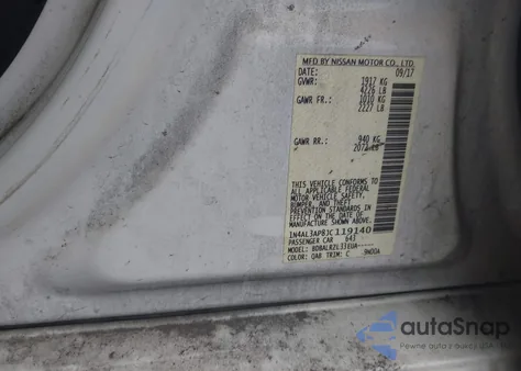 2018 Nissan Altima 2.5 Sl z USA, uszkodzony, nr VIN 1N4AL3AP8JC119140